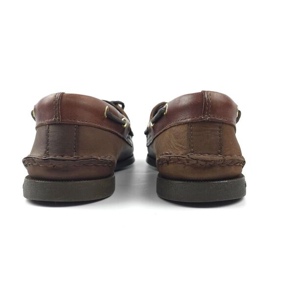 SPERRY Authentic Original Boat Shoes Leather Old Money Preppy Quiet Luxury Brown - Picture 5 of 9